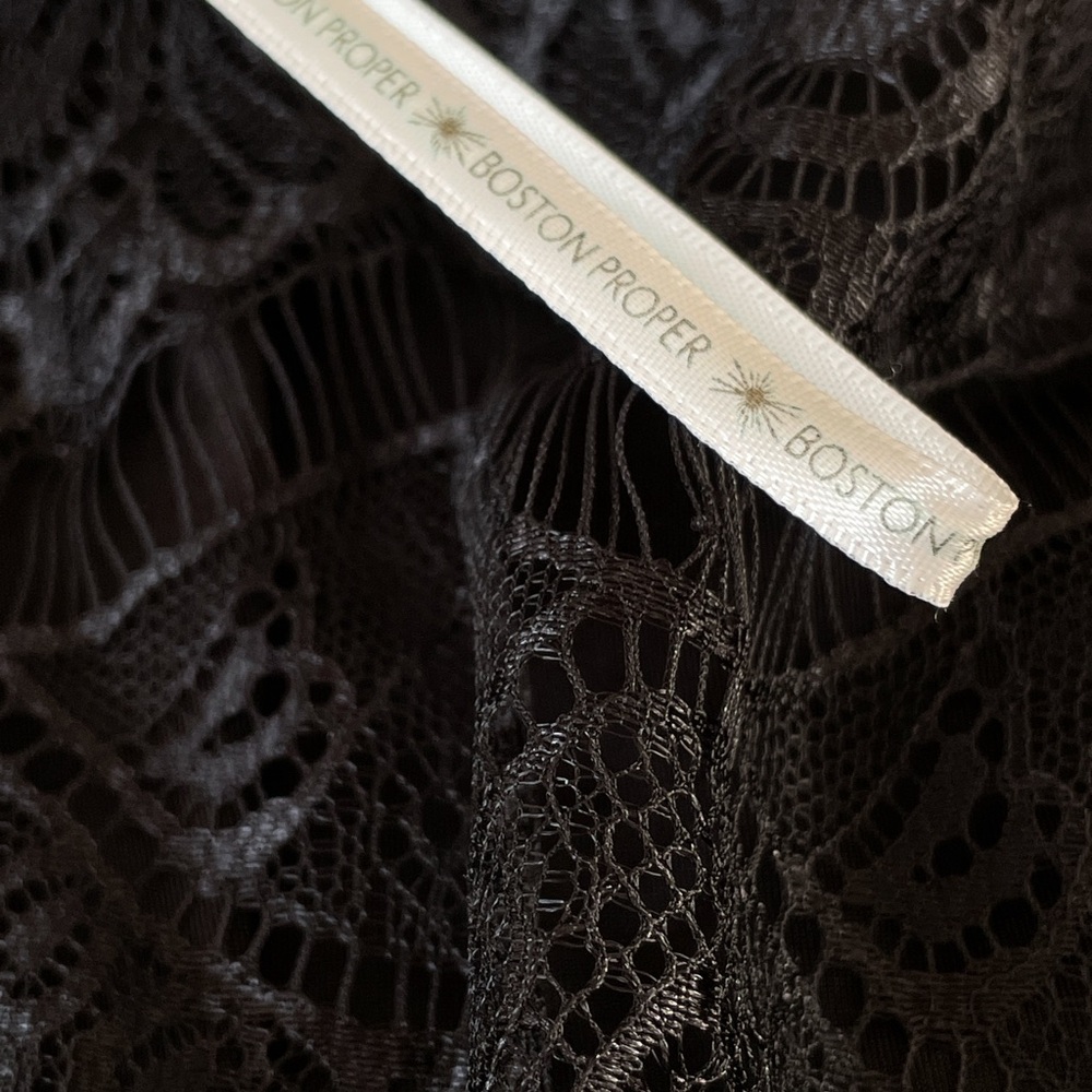 Boston Proper Black Lace Sleeveless Peplum Tube Top - S - Picture 4 of 8